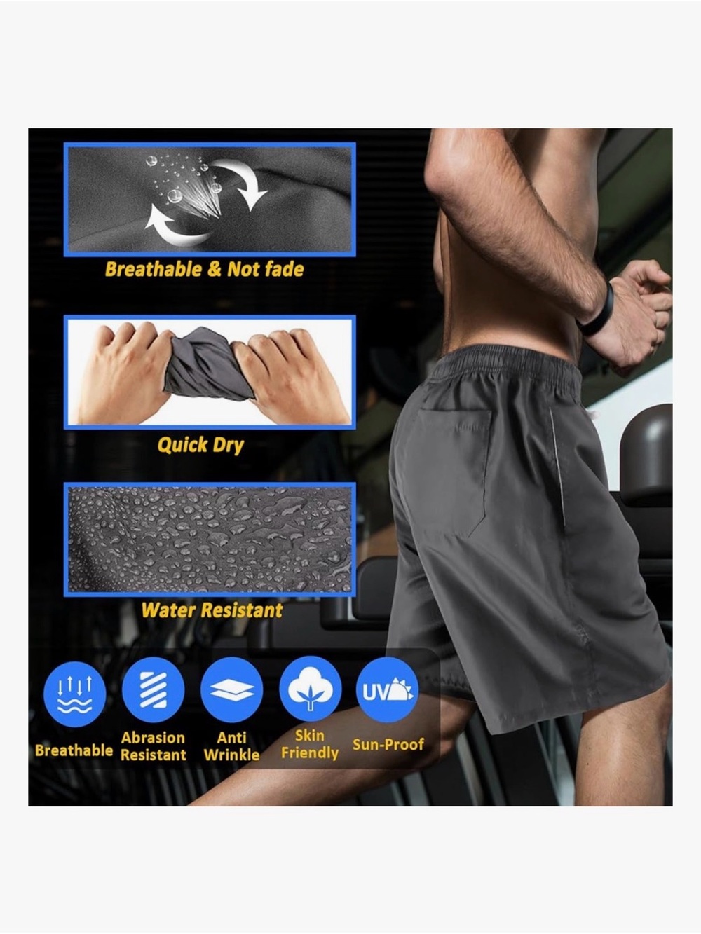 136 Scotamalone Men’s Quick Dry 7 Inch with Mesh Lining Swim Trunks - Size: S - Picture 3 of 8